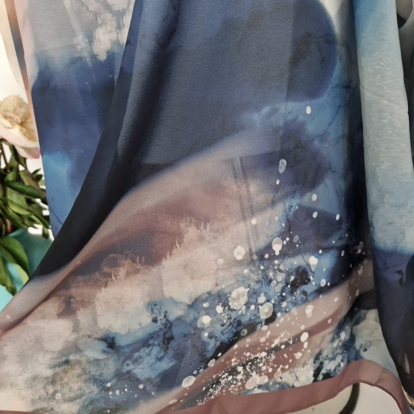 Handmade Boho-style multi-wear kaftan and robe made from a soft cotton-polyester blend in autumn colours