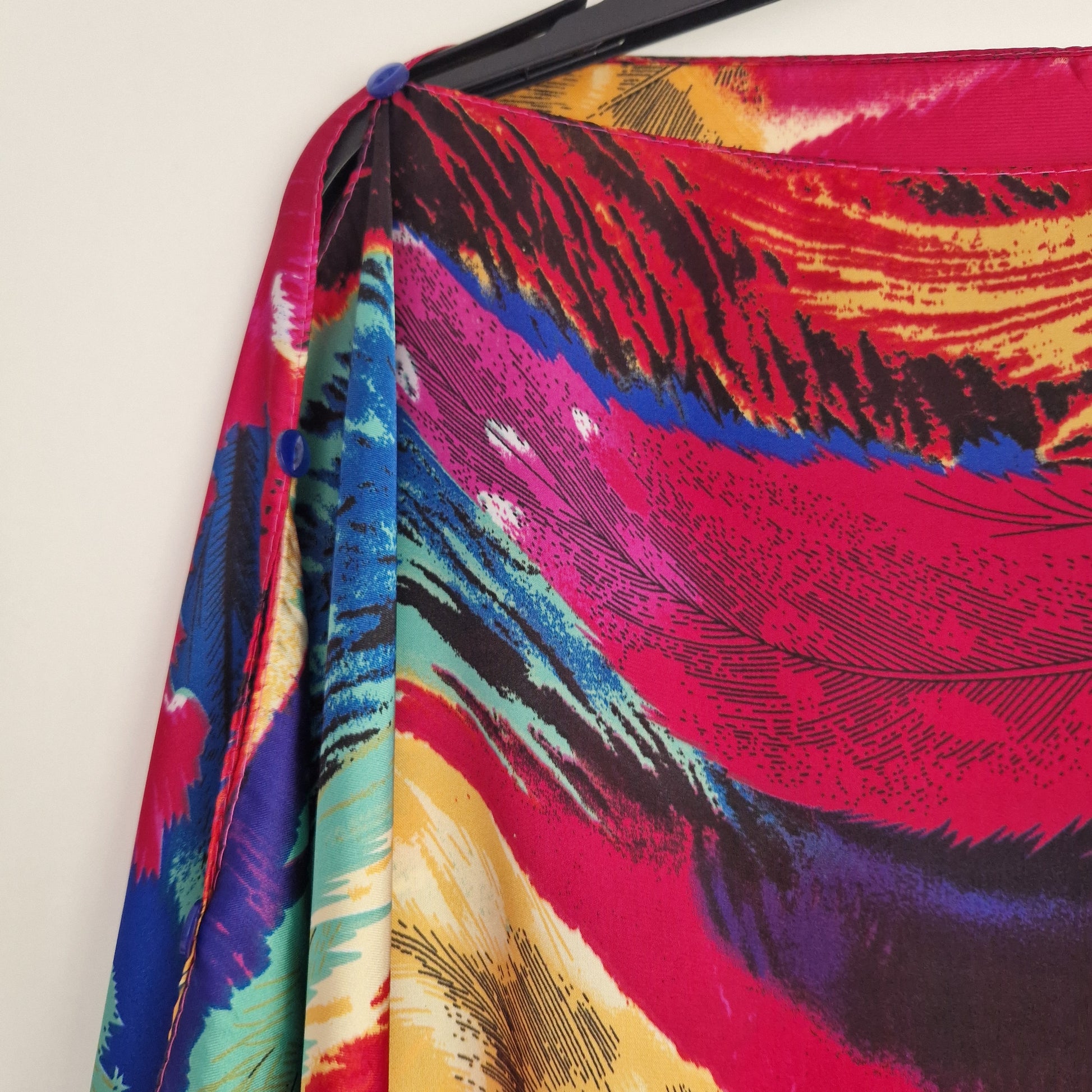 Handmade Boho-style multi-wear kaftan and robe  made from a soft cotton-polyester blend  in rainbow colours